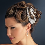Silver Ivory Freshwater Pearl & Clear Rhinestone Bridal Headpiece Clip 1060 Silver Ivory Freshwater Pearl & Clear Rhinestone Bridal Headpiece Clip 1060