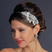 Ivory Side Accented Crystal Flower Headband HP 946 Ivory Side Accented Crystal Flower Headband HP 946