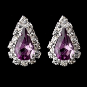 Silver Light Amethyst & Clear Teardrop Stud Earrings 1361 Silver Light Amethyst & Clear Teardrop Stud Earrings 1361