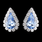 Silver Light Blue & Clear Teardrop Stud Earrings 1361 Silver Light Blue & Clear Teardrop Stud Earrings 1361