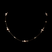 Gold Light Brown Pearl Illusion Necklace 8601 Gold Light Brown Pearl Illusion Necklace 8601