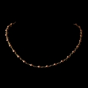 Gold Brown Czech Glass Pearl and Bead & Swarovski Crystal Bead Necklace 8657 Gold Brown Czech Glass Pearl and Bead & Swarovski Crystal Bead Necklace 8657