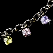 Rhodium Multi Color w/ Gold Chain Links B 2700 Rhodium Multi Color w/ Gold Chain Links B 2700