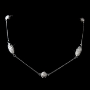 Antique Rhodium Silver Clear Crystal Pave Ball Chain Necklace 8571 Antique Rhodium Silver Clear Crystal Pave Ball Chain Necklace 8571