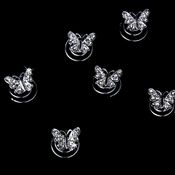 24 Fanciful Silver Clear Rhinestone Butterfly Twist-Ins 0233 24 Fanciful Silver Clear Rhinestone Butterfly Twist-Ins 0233