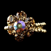 Gold Topaz AB Rhinestone Flower Ring 17 ***Discontinued*** Gold Topaz AB Rhinestone Flower Ring 17 ***Discontinued***