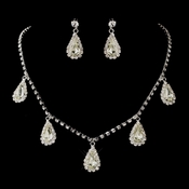 Silver Clear Yellow Teardrop Rhinestone Dangle Necklace & Earrings Jewelry Set 6760 Silver Clear Yellow Teardrop Rhinestone Dangle Necklace & Earrings Jewelry Set 6760