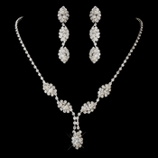 Silver Clear Marquise Rhinestone Necklace & Earrings Jewelry Set 8400 Silver Clear Marquise Rhinestone Necklace & Earrings Jewelry Set 8400