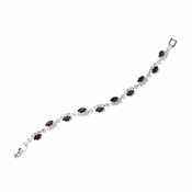 Silver Amethyst & Clear Marquise Rhinestone Bracelet 9344 Silver Amethyst & Clear Marquise Rhinestone Bracelet 9344