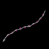 Silver Fuchsia & Clear Marquise Rhinestone Bracelet 9344 Silver Fuchsia & Clear Marquise Rhinestone Bracelet 9344