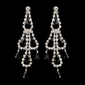 Silver Black & Clear Teardrop Rhinestone Chandelier Earrings 0106 Silver Black & Clear Teardrop Rhinestone Chandelier Earrings 0106