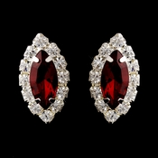 Silver Ruby & Clear Marquise Rhinestone Stud Earrings 0784 Silver Ruby & Clear Marquise Rhinestone Stud Earrings 0784