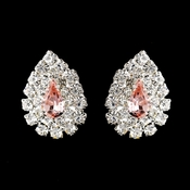 Silver Pink & Clear Teardrop Rhinestone Stud Earrings 1002 Silver Pink & Clear Teardrop Rhinestone Stud Earrings 1002