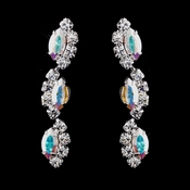 Silver AB Alternating Marquise Rhinestone Dangle Earrings 6122 Silver AB Alternating Marquise Rhinestone Dangle Earrings 6122