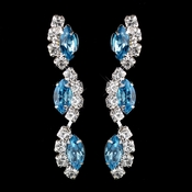 Silver Aqua Alternating Marquise Rhinestone Dangle Earrings 6122 Silver Aqua Alternating Marquise Rhinestone Dangle Earrings 6122