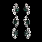 Silver Emerald Alternating Marquise Rhinestone Dangle Earrings 6122 Silver Emerald Alternating Marquise Rhinestone Dangle Earrings 6122