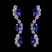 Silver Sapphire Alternating Marquise Rhinestone Dangle Earrings 6122 Silver Sapphire Alternating Marquise Rhinestone Dangle Earrings 6122