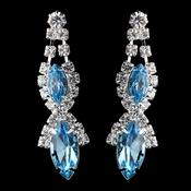 Silver Aqua Marquise Rhinestone Drop Earrings 8361 Silver Aqua Marquise Rhinestone Drop Earrings 8361