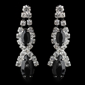 Silver Black Marquise Rhinestone Drop Earrings 8361 Silver Black Marquise Rhinestone Drop Earrings 8361