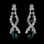 Silver Emerald Marquise Rhinestone Drop Earrings 8361 Silver Emerald Marquise Rhinestone Drop Earrings 8361