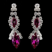 Silver Fuchsia Marquise Rhinestone Drop Earrings 8361 Silver Fuchsia Marquise Rhinestone Drop Earrings 8361