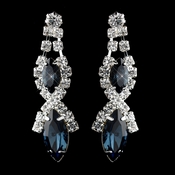 Silver Navy Marquise Rhinestone Drop Earrings 8361 Silver Navy Marquise Rhinestone Drop Earrings 8361