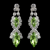 Silver Peridot Marquise Rhinestone Drop Earrings 8361 Silver Peridot Marquise Rhinestone Drop Earrings 8361