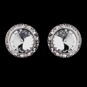 Silver AB Round Rhinestone Rondelle Stud Clipped Earrings 9932 Silver AB Round Rhinestone Rondelle Stud Clipped Earrings 9932