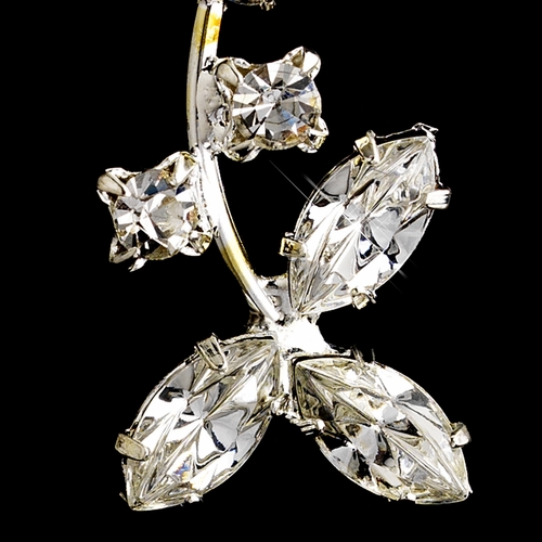Silver Clear Round & Marquise Rhinestone Drop Earrings 1520 Silver Clear Round & Marquise Rhinestone Drop Earrings 1520
