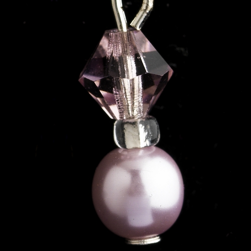 Silver Light Amethyst Czech Glass Pearl & Swarovski Crystal Bead Earrings 2031 Silver Light Amethyst Czech Glass Pearl & Swarovski Crystal Bead Earrings 2031