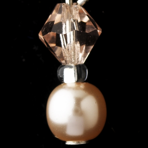 Silver Pink Czech Glass Pearl & Swarovski Crystal Bead Earrings 2031 Silver Pink Czech Glass Pearl & Swarovski Crystal Bead Earrings 2031