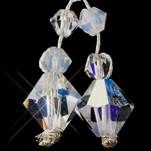 Silver AB Swarovski Crystal Bead Earrings 3292 Silver AB Swarovski Crystal Bead Earrings 3292