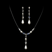 Necklace Earring Set 8154 Silver White Necklace Earring Set 8154 Silver White