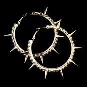 * Gold Clear Rhinestone Spike Earrings 23295 * Gold Clear Rhinestone Spike Earrings 23295