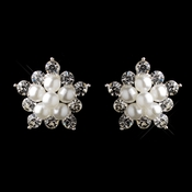 Enchanting Clear Rhinestone & White Pearl Snowflake Earrings 23035 Enchanting Clear Rhinestone & White Pearl Snowflake Earrings 23035