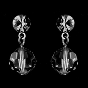Silver Clear Rhinestone & Swarovski Crystal Bead Drop Earrings 202 Silver Clear Rhinestone & Swarovski Crystal Bead Drop Earrings 202