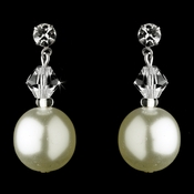 Silver Ivory Pearl & Swarovski Crystal Bead Earrings 8372 Silver Ivory Pearl & Swarovski Crystal Bead Earrings 8372
