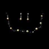 Illusion Bridal Silver Champagne Necklace & Earrings Jewelry Set 207 Illusion Bridal Silver Champagne Necklace & Earrings Jewelry Set 207