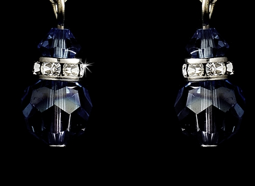 Navy Swarovski Crystal Bridal Earrings 200 Navy Swarovski Crystal Bridal Earrings 200
