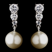 *Dangling Cubic Zirconia Tripod with Faux Pearl Accent Earrings 8628 *Dangling Cubic Zirconia Tripod with Faux Pearl Accent Earrings 8628