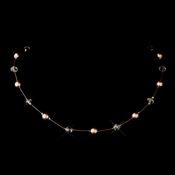 Gold Light Brown Illusion Czech Glass Pearl & Swarovski Crystal Bead Necklace 2031 Gold Light Brown Illusion Czech Glass Pearl & Swarovski Crystal Bead Necklace 2031