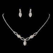 Silver Clear Marquise Rhinestone Necklace & Earrings Jewelry Set 2624 Silver Clear Marquise Rhinestone Necklace & Earrings Jewelry Set 2624