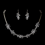 Silver Clear Swarovski Crystal Bead Necklace 6610 & Earrings 6710 Silver Clear Swarovski Crystal Bead Necklace 6610 & Earrings 6710