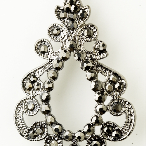Antique Silver Smoked Rhinestone Chandelier Bridal Earrings 8688 Antique Silver Smoked Rhinestone Chandelier Bridal Earrings 8688