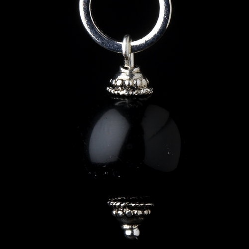 Black Round Chain Drop Bridal Earrings 8743 Black Round Chain Drop Bridal Earrings 8743