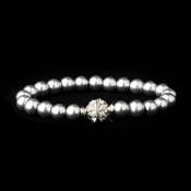 Grey Glass Pearl Pave Ball Bridal Bracelet 720 Grey Glass Pearl Pave Ball Bridal Bracelet 720