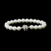 White Glass Pearl Pave Ball Bridal Bracelet 720 **Discontinued** White Glass Pearl Pave Ball Bridal Bracelet 720 **Discontinued**