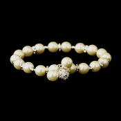 Ivory Pearl & Rhinestone Rondelle Stretch Bridal Bracelet 8742 Ivory Pearl & Rhinestone Rondelle Stretch Bridal Bracelet 8742