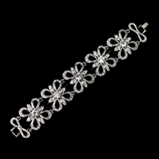 Antique Silver Rhodium Clear Rhinestone Floral Butterfly Bracelet 9086 Antique Silver Rhodium Clear Rhinestone Floral Butterfly Bracelet 9086