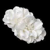 Ivory Pearl & Rhinestone Accent Bridal Flower Hair Clip 9640 Ivory Pearl & Rhinestone Accent Bridal Flower Hair Clip 9640